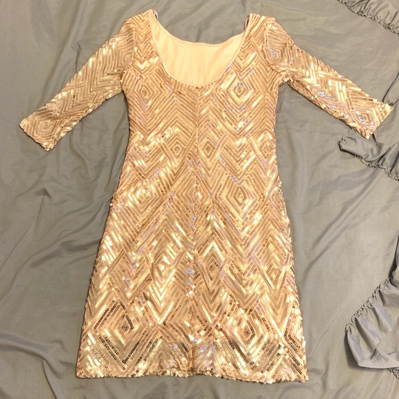 Gold Mini Dress - Picture 2 of 3